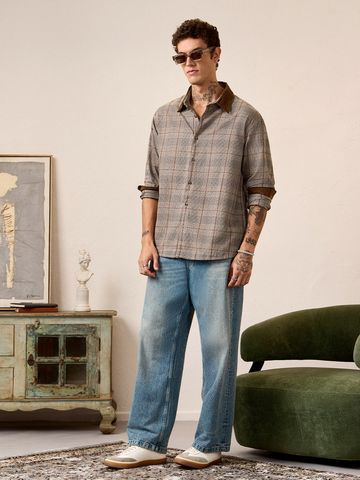 Buy Oversized Shirt: Edge Men Oversized Shirt Online C76