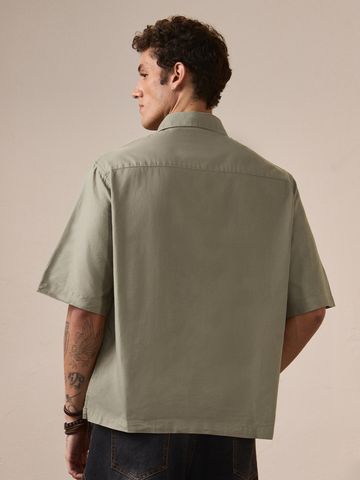 Buy Boxy-Fit Shirt: Soft Sage Men Shirts Online C76