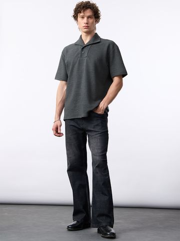 Buy Oversized Polo: Chambray Men Oversized Polo Online P09