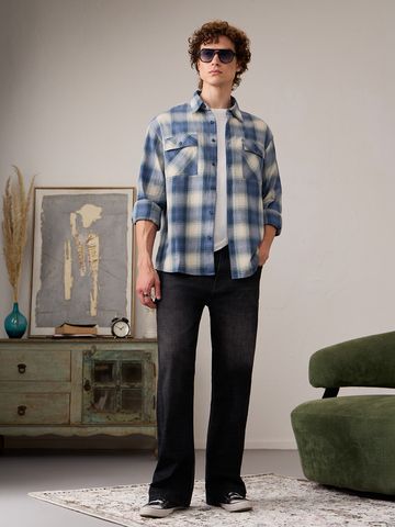 Buy Plaid Shirt: Skyfall Men Utility Shirt Online C76