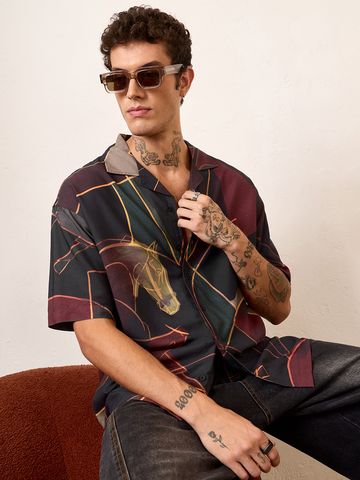 Buy TSS Originals: Midnight Stallion Men Oversize Shirt Online C76