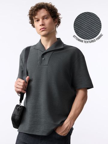 Buy Oversized Polo: Chambray Men Oversized Polo Online P09
