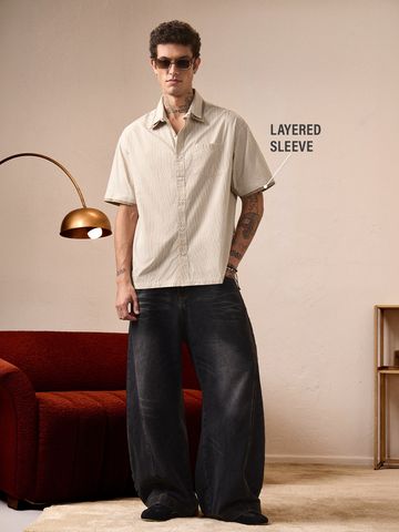 Buy Striped Shirt: Biscuit Oversized Shirts Online C76