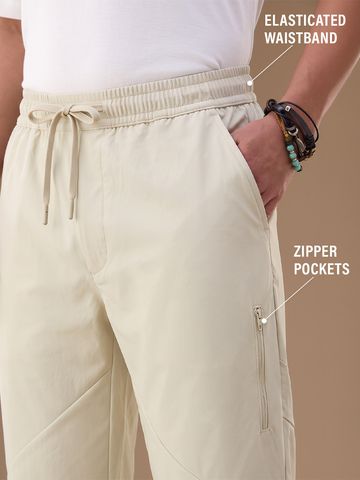 Buy Baggy-Fit Pants: Misty Grey Men Cargo Pants Online F56