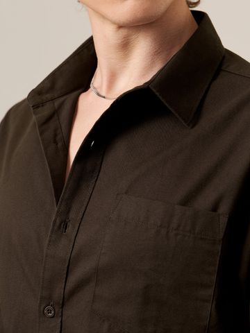 Buy Solids: Dark Mocha Men Solid Shirt Online C76