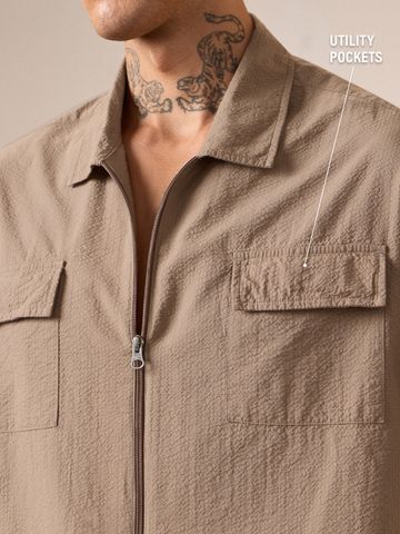 Buy Textured Shirt: Desert Men Oversized Shirts Online C76