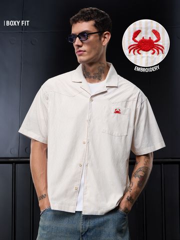 Buy Oversized Shirt: Crab Men Oversized Shirts Online C76
