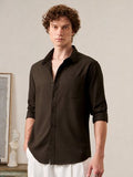 Buy Solids: Dark Mocha Men Solid Shirt Online C76