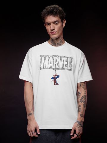 Buy Spider-Man: Hanging Around Men Oversized T-Shirts Online OS23