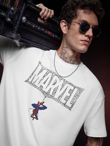 Buy Spider-Man: Hanging Around Men Oversized T-Shirts Online OS23