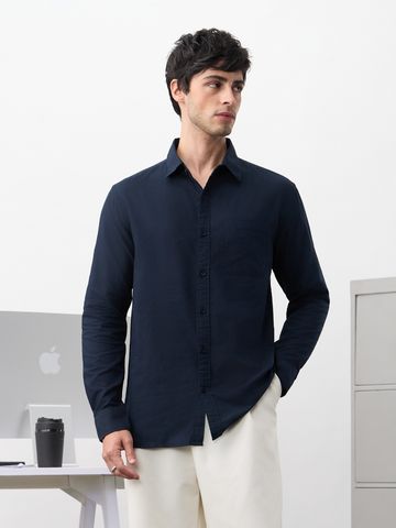 Buy Oxford Shirt: Indigo Men Shirts Online C76
