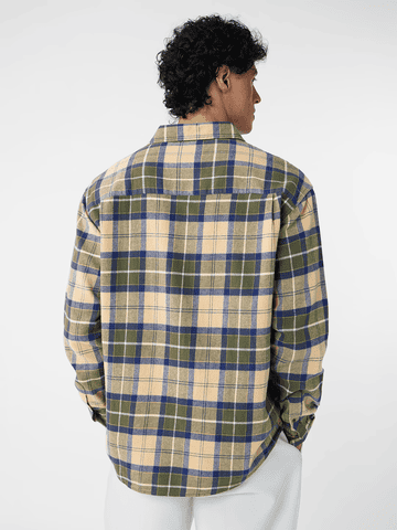 Buy Plaid Shirt: Mustard Men Shirts Online C76