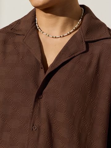 Buy Oversized Shirt: Deep Mocha Men Oversized Shirts Online C76