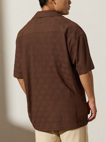 Buy Oversized Shirt: Deep Mocha Men Oversized Shirts Online C76
