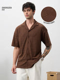 Buy Oversized Shirt: Deep Mocha Men Oversized Shirts Online C76