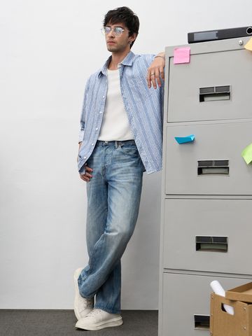 Buy Striped Shirt: Sky High Men Utility Shirts Online C76