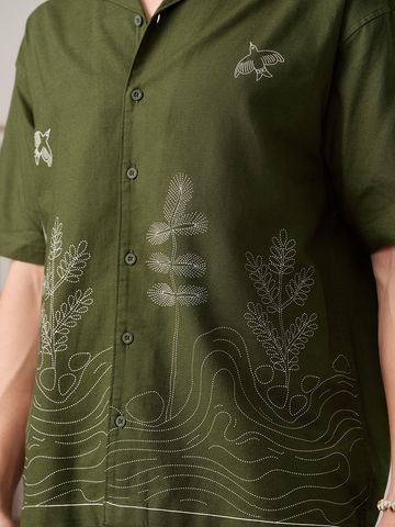 Buy Oversized Shirt: Warli Vibe Men Oversized Shirts Online C76