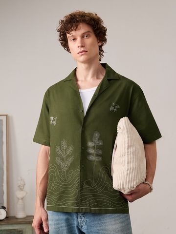 Buy Oversized Shirt: Warli Vibe Men Oversized Shirts Online C76