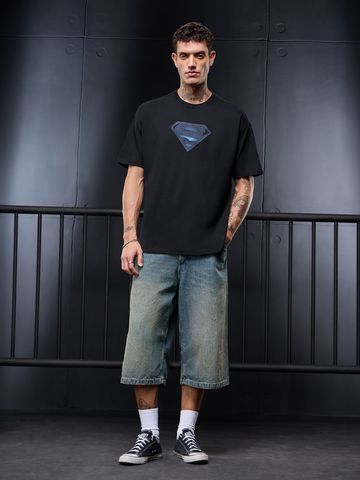 Buy Superman: Blue Logo Men Oversized T-Shirts Online OS23