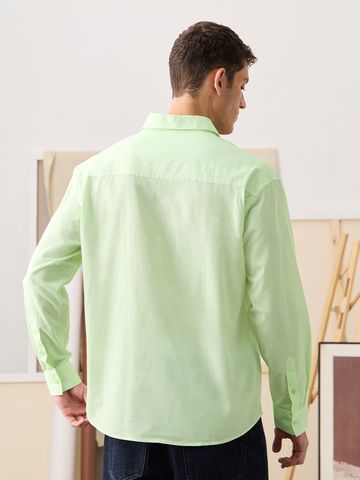 Buy Cotton-Linen Shirt: Birds Men Full sleeve shirts Online C76