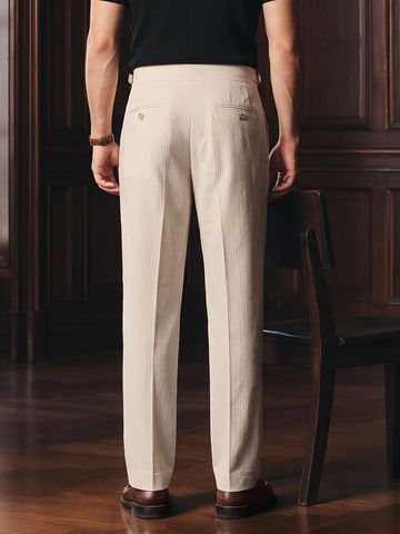 Buy Straight-Fit Pants: Brown Stripes Men Pants Online F56