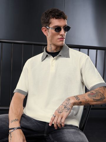Buy Oversized Polo: Dove Men Oveersized Polo Online P09