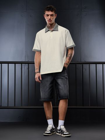 Buy Oversized Polo: Dove Men Oveersized Polo Online P09