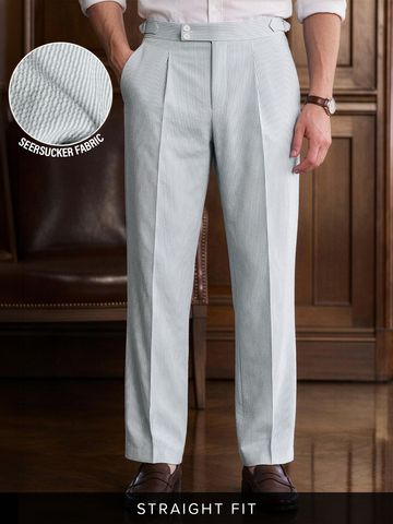 Buy Straight-Fit Pants: Mocha Brown Men Pants Online F56