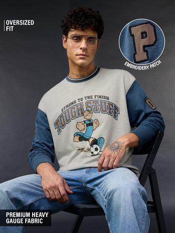 Buy Popeye: Strong To The Finish Men Oversized T-shirt Online OS23