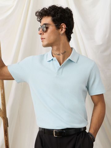Buy Popcorn Polo: Sky Blue Men Polos Online P09