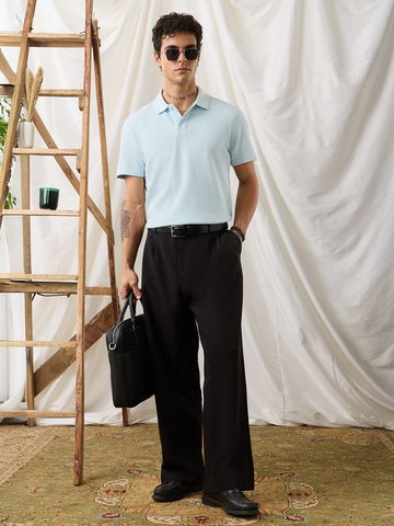 Buy Popcorn Polo: Sky Blue Men Polos Online P09