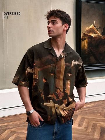 Buy Satin Shirt: Noir Men Oversized Shirts Online C76