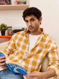 Buy Plaid Amber Gold Men Relaxed Shirts Online C76