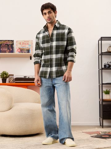 Buy Plaid Shirt: Verdant Men Relaxed Shirts Online C76
