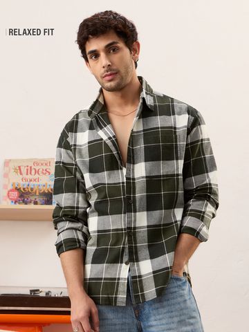 Buy Plaid Shirt: Verdant Men Relaxed Shirts Online C76