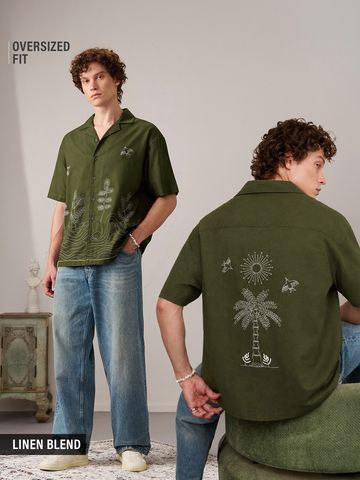 Buy Oversized Shirt: Warli Vibe Men Oversized Shirts Online C76