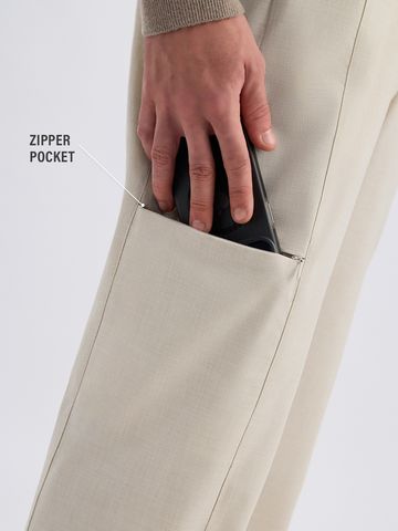 Buy Straight-Fit Pants: Almond White Men Pants Online F56