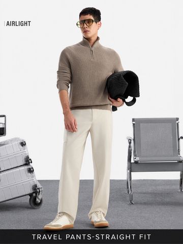 Buy Straight-Fit Pants: Almond White Men Pants Online F56