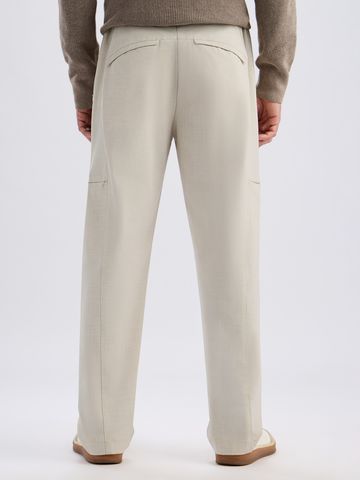 Buy Straight-Fit Pants: Almond White Men Pants Online F56