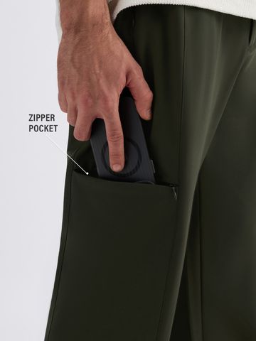 Buy Straight-Fit Pants: Olive Green Men Pants Online F56