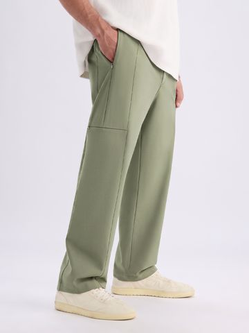 Buy Straight-Fit Pants: Sage Green Men Pants Online F56