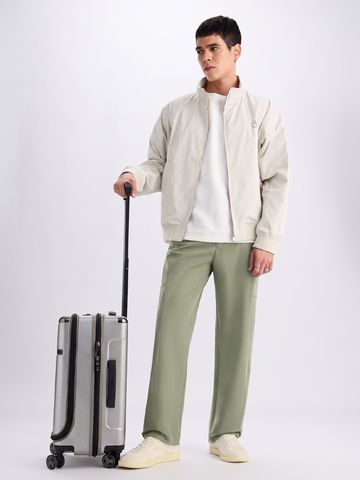 Buy Straight-Fit Pants: Sage Green Men Pants Online F56