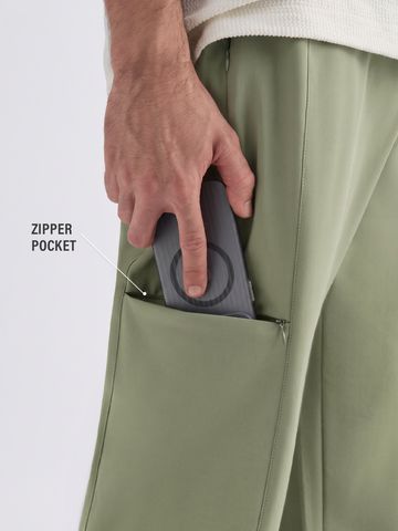 Buy Straight-Fit Pants: Sage Green Men Pants Online F56