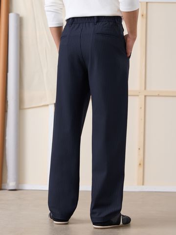Buy Baggy-Fit Pants: Midnight Navy Men Korean Pant Online F56