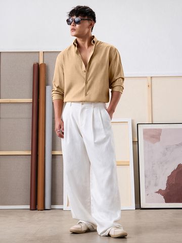 Buy Tencel Shirt: Sandstone Men Shirts Online C76