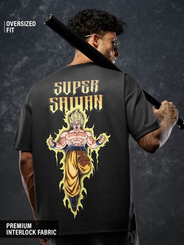 Buy Drogon Ball Z: Super Saiyan Men Oversized T-Shirt Online OS23