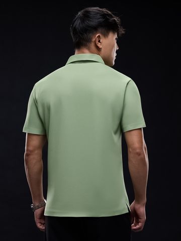 Buy Soilds: Sage Green Men Textured Polos Online P09