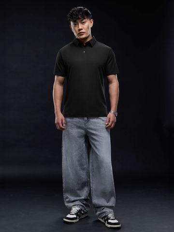 Buy Soilds: Blackboard Men Textured Polos Online P09