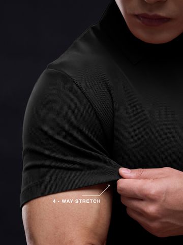 Buy Soilds: Blackboard Men Textured Polos Online P09