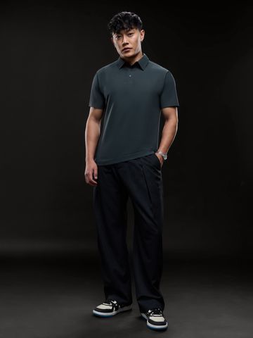 Buy Solids: Deep Teal Men Textured Polos Online P09